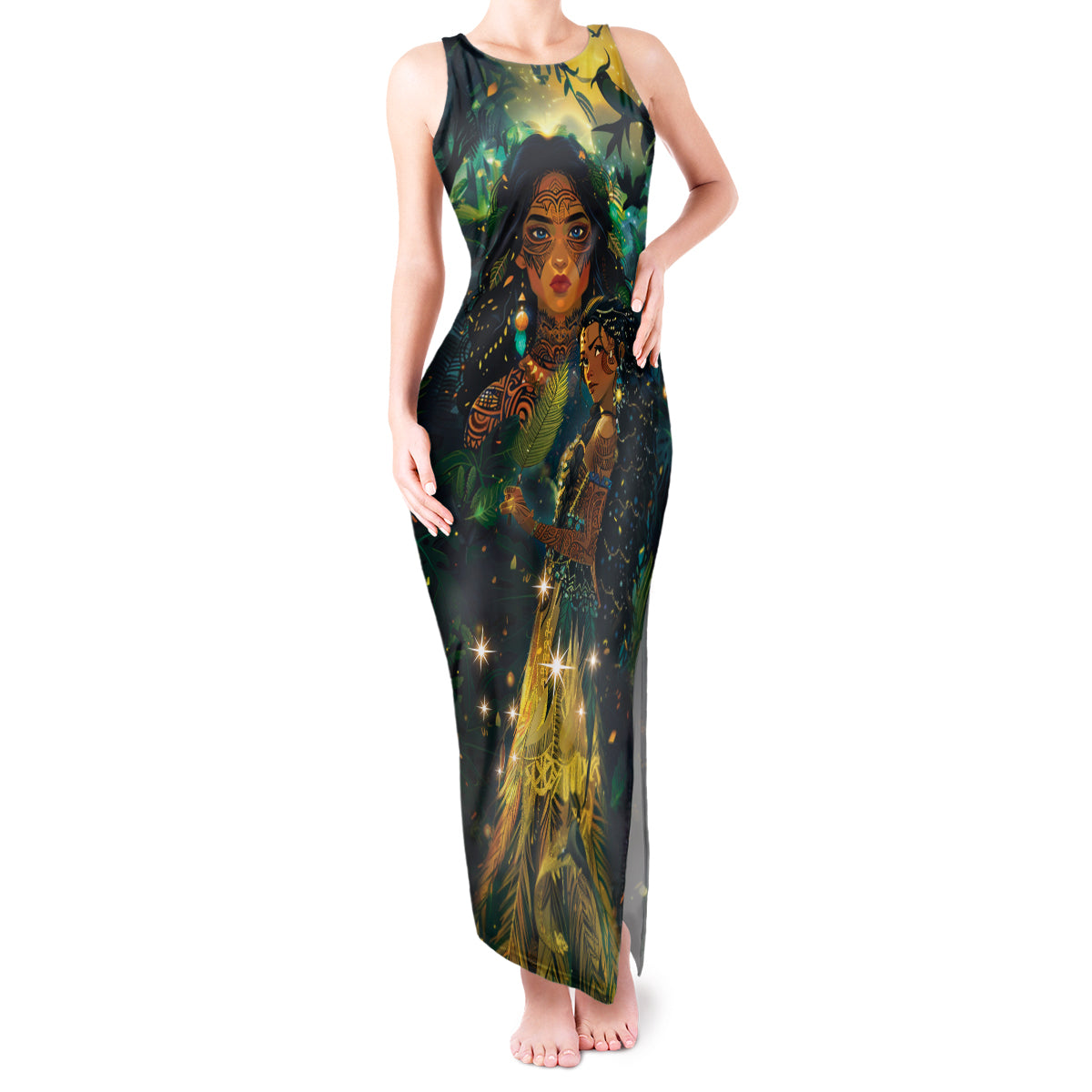 New Zealand Matariki Tank Maxi Dress Rongoā Māori Wellbeing and Good Luck