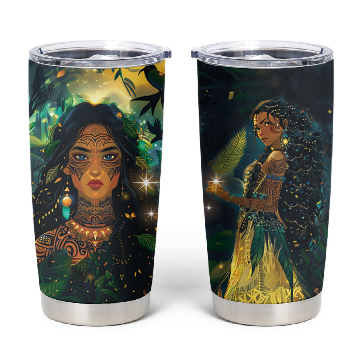 New Zealand Matariki Tumbler Cup Rongo Mori Wellbeing and Good Luck LT9 Art - Polynesian Pride