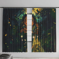 New Zealand Matariki Window Curtain Rongo Mori Wellbeing and Good Luck LT9 With Hooks Art - Polynesian Pride