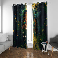 New Zealand Matariki Window Curtain Rongo Mori Wellbeing and Good Luck LT9 With Grommets Art - Polynesian Pride