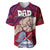 Dads Day American Samoa Baseball Jersey Dad Ou Te Alofa Ia Te Oe Tama - Polynesian Flowers Tribal LT9 Red - Polynesian Pride