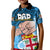 Dads Day Fiji Kid Polo Shirt Dad Au Lomani Iko - Polynesian Flowers Tribal LT9 Kid Blue - Polynesian Pride