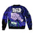 Dads Day Samoa Bomber Jacket Dad Ou Te Alofa Ia Te Oe Tama - Blue Polynesian Flowers Tribal LT9 - Polynesian Pride