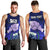 Personalised Dads Day Samoa Men Tank Top Dad Ou Te Alofa Ia Te Oe Tama - Blue Polynesian Flowers Tribal LT9 - Polynesian Pride