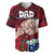 Dads Day Samoa Baseball Jersey Dad Ou Te Alofa Ia Te Oe Tama - Red Polynesian Flowers Tribal LT9 Red - Polynesian Pride