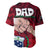 Dads Day Samoa Baseball Jersey Dad Ou Te Alofa Ia Te Oe Tama - Red Polynesian Flowers Tribal LT9 - Polynesian Pride