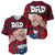 Dads Day Samoa Baseball Jersey Dad Ou Te Alofa Ia Te Oe Tama - Red Polynesian Flowers Tribal LT9 - Polynesian Pride