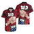 Dads Day Samoa Hawaiian Shirt Dad Ou Te Alofa Ia Te Oe Tama - Red Polynesian Flowers Tribal LT9 - Polynesian Pride