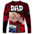 Dads Day Samoa Long Sleeve Shirt Dad Ou Te Alofa Ia Te Oe Tama - Red Polynesian Flowers Tribal LT9 - Polynesian Pride