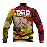 Dads Day Tonga Baseball Jacket Dad Ofa lahi atu - Polynesian Flowers Tribal LT9 - Polynesian Pride