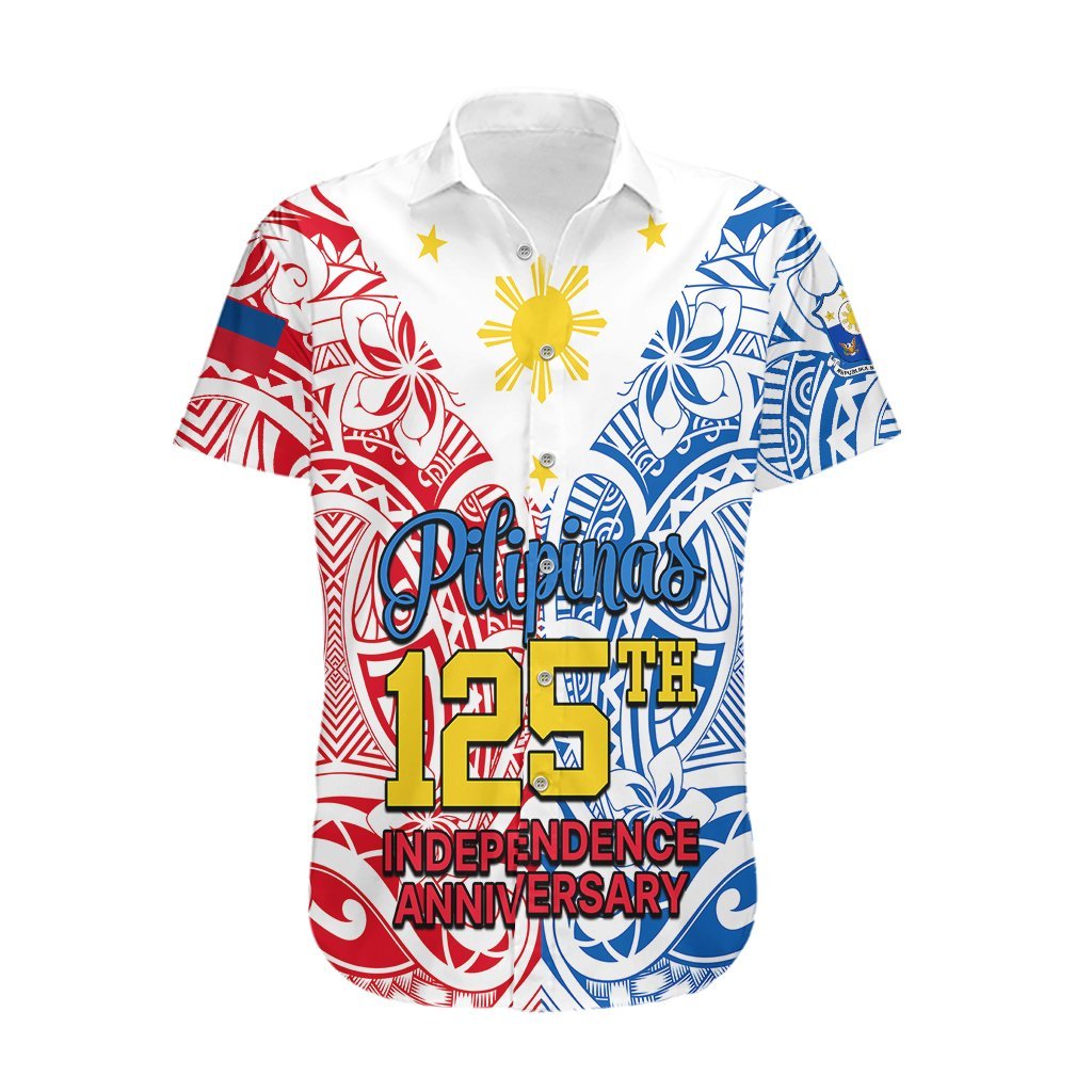 125th Independence Anniversary Philippines Hawaiian Shirt Polynesian Pilipinas Flag Style - White LT9 White - Polynesian Pride