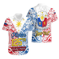 Personalised 125th Independence Anniversary Philippines Hawaiian Shirt Polynesian Pilipinas Flag Style - White LT9 - Polynesian Pride