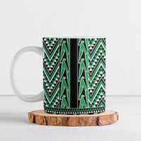 New Zealand Maori Niho Taniwha Ceramic Mug Kakariki Mangopare and Puhoro Pattern LT9 Green - Polynesian Pride
