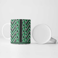 New Zealand Maori Niho Taniwha Ceramic Mug Kakariki Mangopare and Puhoro Pattern LT9 - Polynesian Pride