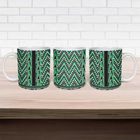 New Zealand Maori Niho Taniwha Ceramic Mug Kakariki Mangopare and Puhoro Pattern LT9 - Polynesian Pride