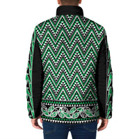 New Zealand Maori Niho Taniwha Padded Jacket Kakariki Mangopare and Puhoro Pattern LT9 - Polynesian Pride
