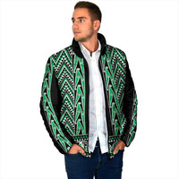 New Zealand Maori Niho Taniwha Padded Jacket Kakariki Mangopare and Puhoro Pattern LT9 - Polynesian Pride