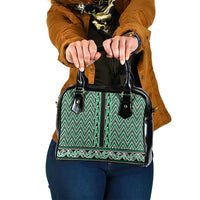 New Zealand Maori Niho Taniwha Shoulder Handbag Kakariki Mangopare and Puhoro Pattern LT9 One Size Green - Polynesian Pride