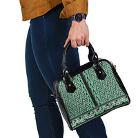 New Zealand Maori Niho Taniwha Shoulder Handbag Kakariki Mangopare and Puhoro Pattern LT9 - Polynesian Pride