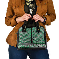 New Zealand Maori Niho Taniwha Shoulder Handbag Kakariki Mangopare and Puhoro Pattern LT9 - Polynesian Pride