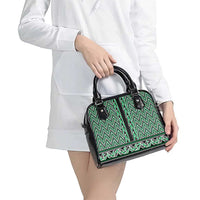 New Zealand Maori Niho Taniwha Shoulder Handbag Kakariki Mangopare and Puhoro Pattern LT9 - Polynesian Pride