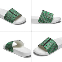 New Zealand Maori Niho Taniwha Slide Sandals Kakariki Mangopare and Puhoro Pattern LT9 - Polynesian Pride