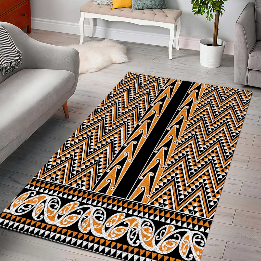 New Zealand Maori Niho Taniwha Area Rug Karaka Mangopare and Puhoro Pattern LT9 - Polynesian Pride
