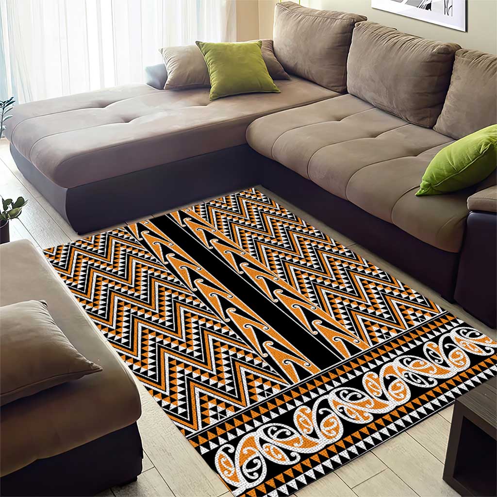 New Zealand Maori Niho Taniwha Area Rug Karaka Mangopare and Puhoro Pattern LT9 - Polynesian Pride