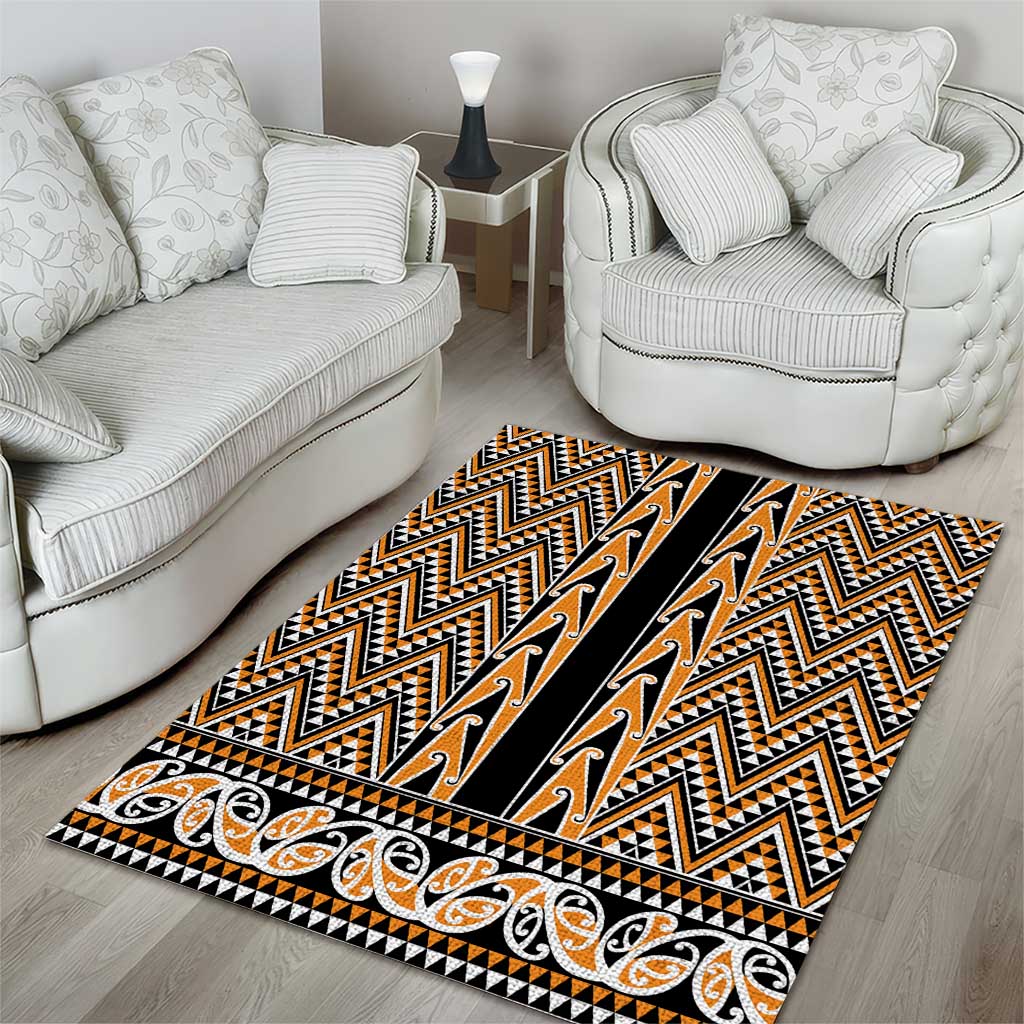 New Zealand Maori Niho Taniwha Area Rug Karaka Mangopare and Puhoro Pattern LT9 - Polynesian Pride