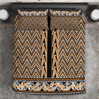 New Zealand Maori Niho Taniwha Bedding Set Karaka Mangopare and Puhoro Pattern LT9 Gold - Polynesian Pride