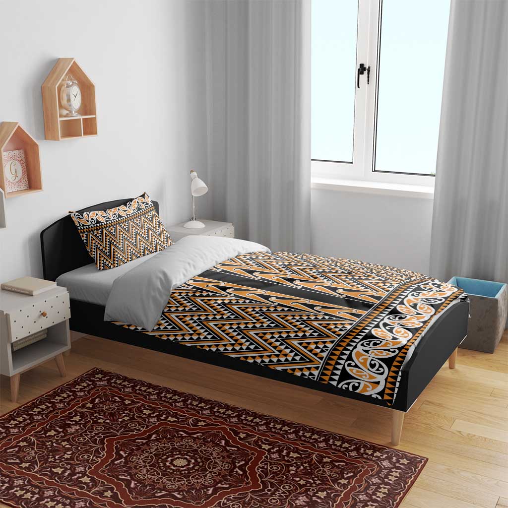 New Zealand Maori Niho Taniwha Bedding Set Karaka Mangopare and Puhoro Pattern LT9 - Polynesian Pride