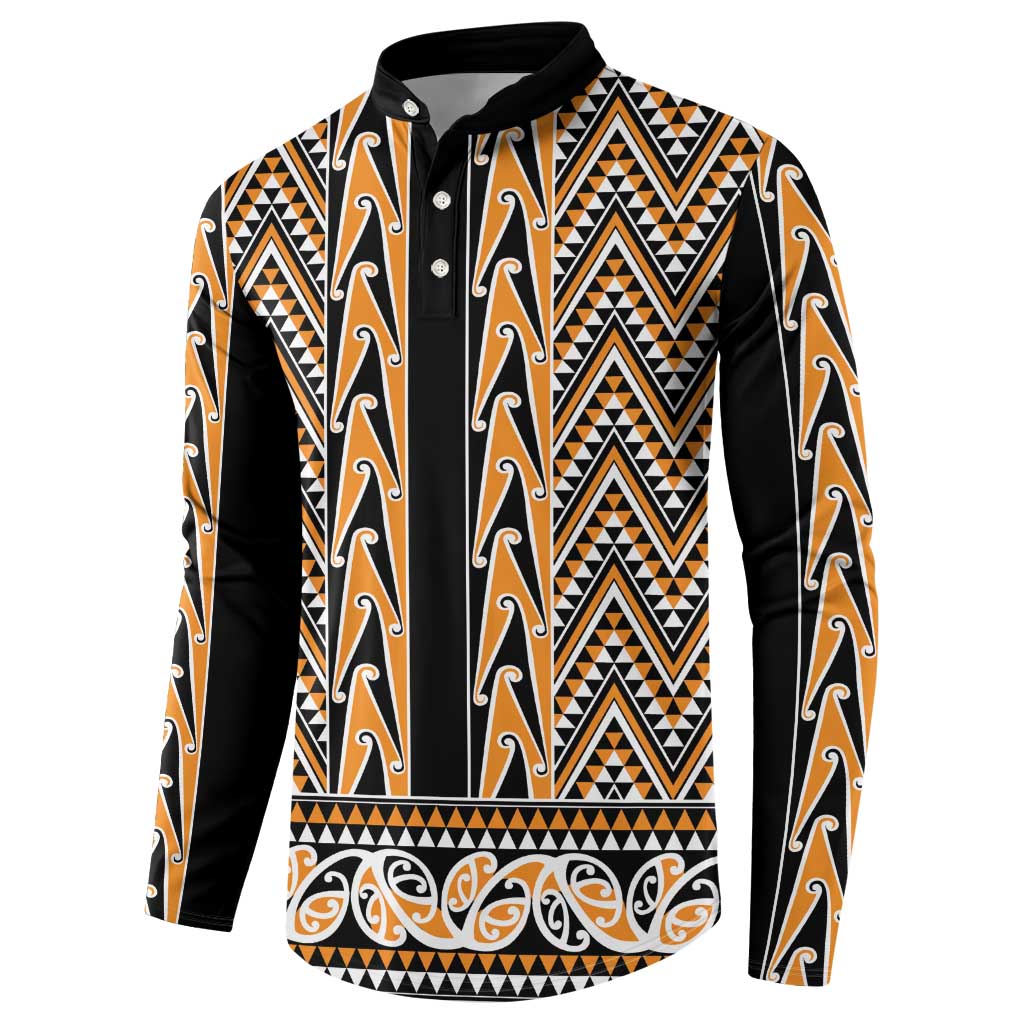 New Zealand Maori Niho Taniwha Button Sweatshirt Karaka Mangopare and Puhoro Pattern LT9 - Polynesian Pride