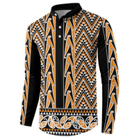 New Zealand Maori Niho Taniwha Button Sweatshirt Karaka Mangopare and Puhoro Pattern LT9 - Polynesian Pride