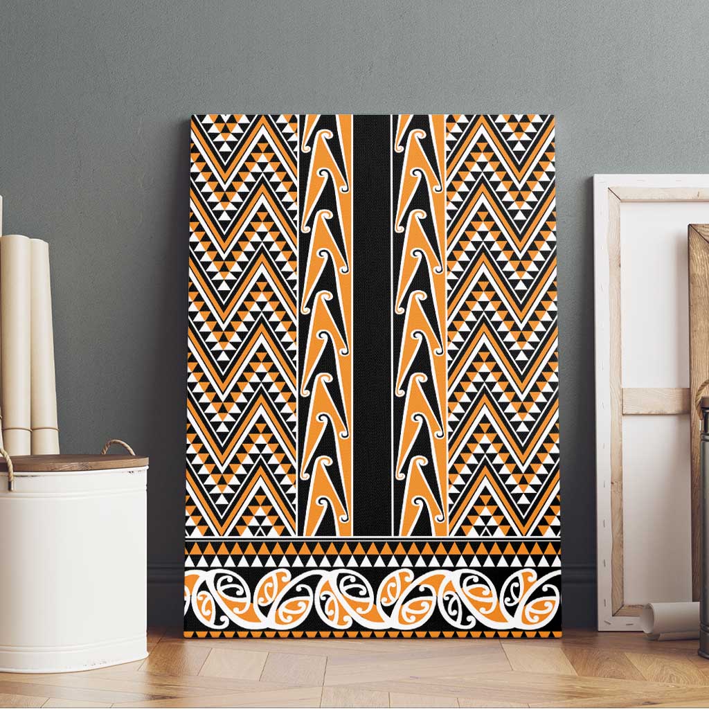 New Zealand Maori Niho Taniwha Canvas Wall Art Karaka Mangopare and Puhoro Pattern LT9 - Polynesian Pride