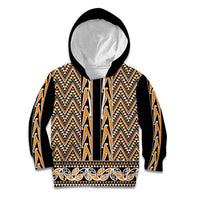 New Zealand Maori Niho Taniwha Kid Hoodie Karaka Mangopare and Puhoro Pattern LT9 Hoodie Gold - Polynesian Pride