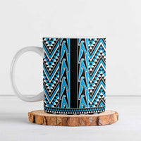 New Zealand Maori Niho Taniwha Ceramic Mug Kikorangi Mangopare and Puhoro Pattern LT9 Blue - Polynesian Pride
