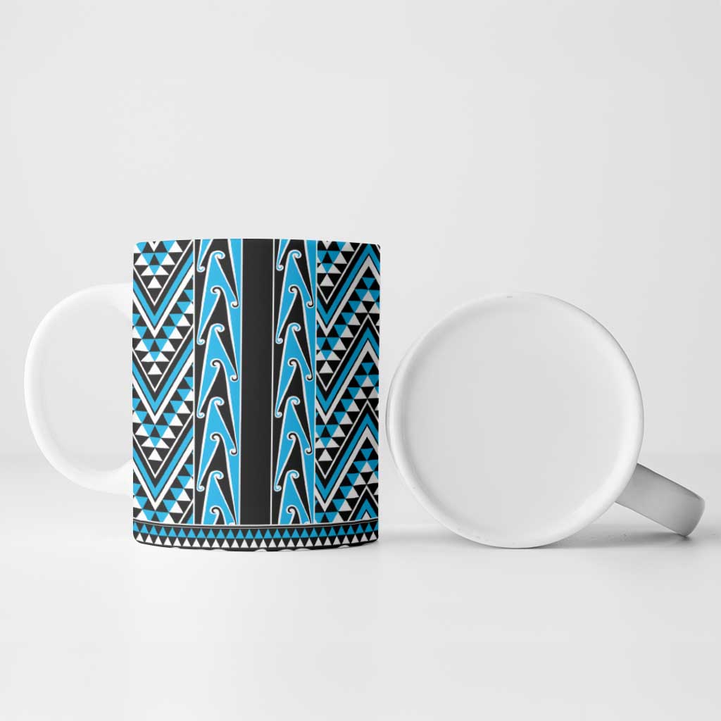 New Zealand Maori Niho Taniwha Ceramic Mug Kikorangi Mangopare and Puhoro Pattern LT9 - Polynesian Pride