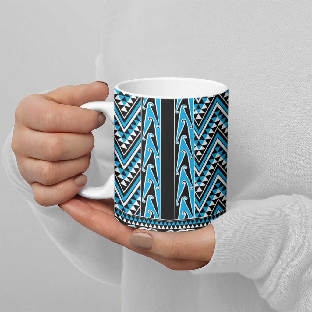 New Zealand Maori Niho Taniwha Ceramic Mug Kikorangi Mangopare and Puhoro Pattern LT9 - Polynesian Pride