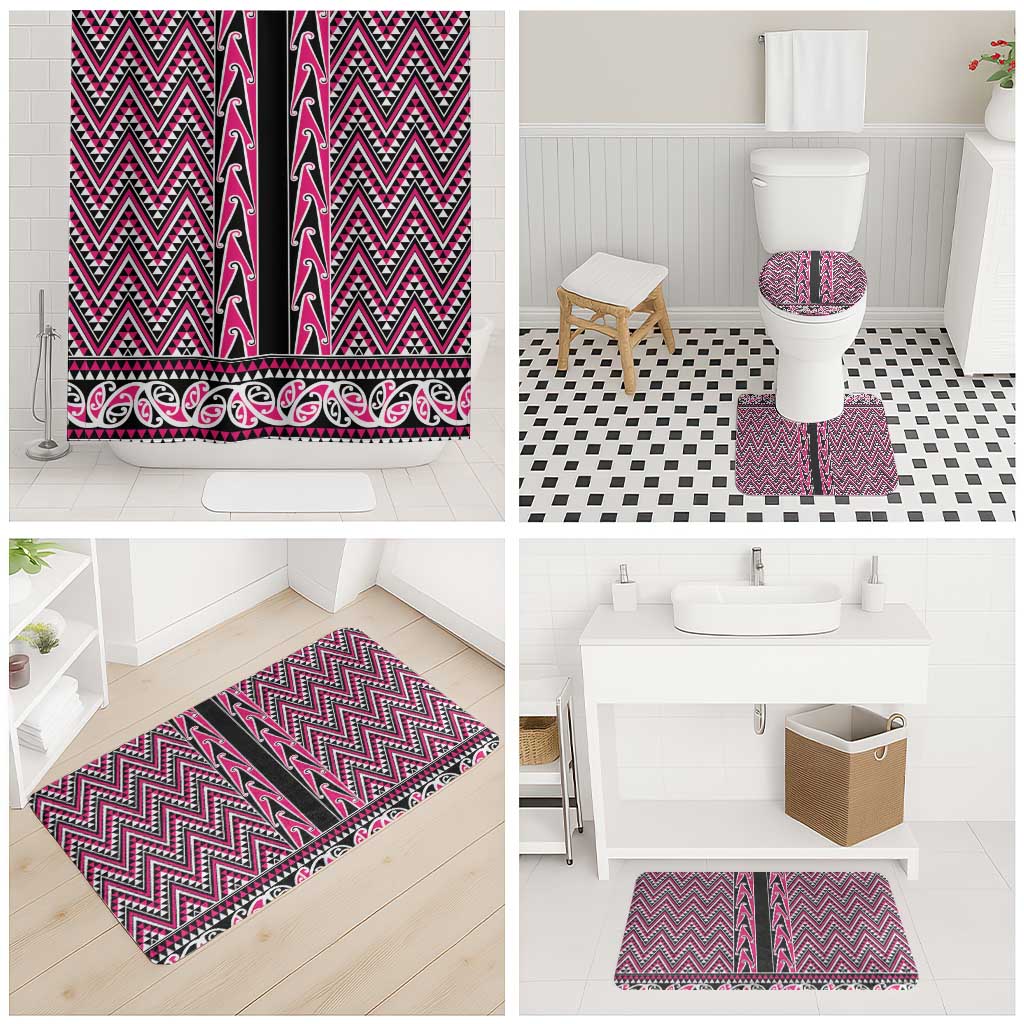 New Zealand Maori Niho Taniwha Bathroom Set Mawhero Mangopare and Puhoro Pattern LT9 - Polynesian Pride