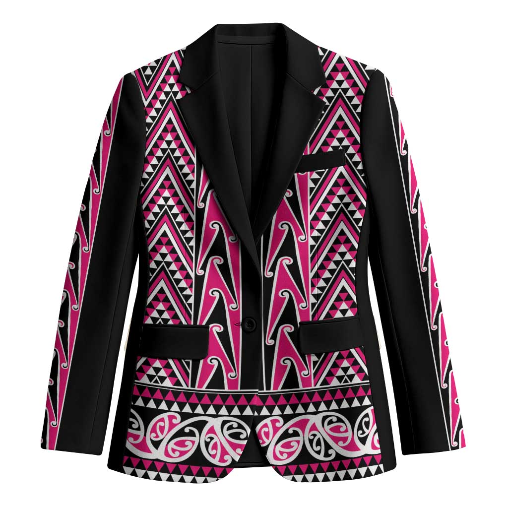 New Zealand Maori Niho Taniwha Blazer Mawhero Mangopare and Puhoro Pattern LT9 Unisex Pink - Polynesian Pride