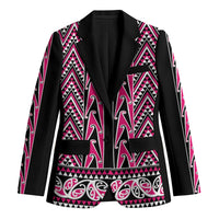 New Zealand Maori Niho Taniwha Blazer Mawhero Mangopare and Puhoro Pattern LT9 Unisex Pink - Polynesian Pride