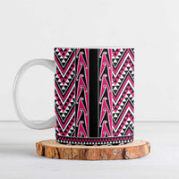 New Zealand Maori Niho Taniwha Ceramic Mug Mawhero Mangopare and Puhoro Pattern LT9 Pink - Polynesian Pride