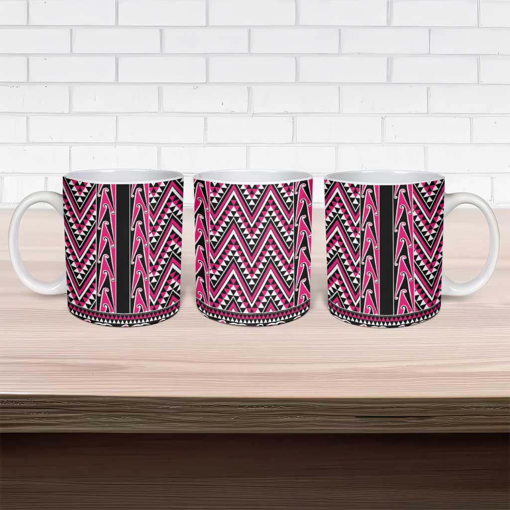New Zealand Maori Niho Taniwha Ceramic Mug Mawhero Mangopare and Puhoro Pattern LT9 - Polynesian Pride