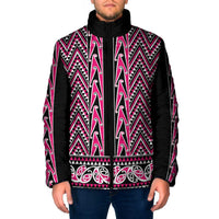 New Zealand Maori Niho Taniwha Padded Jacket Mawhero Mangopare and Puhoro Pattern LT9 Men Pink - Polynesian Pride