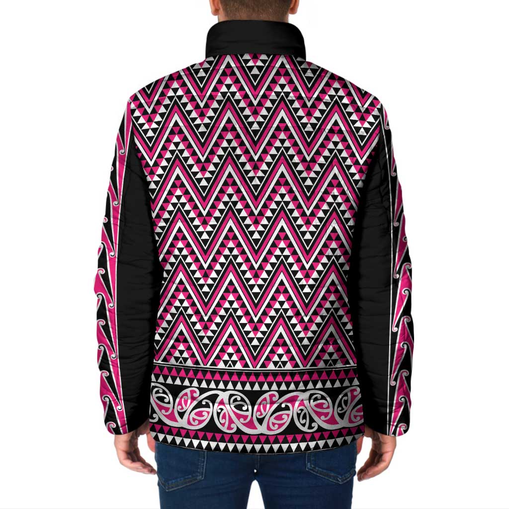 New Zealand Maori Niho Taniwha Padded Jacket Mawhero Mangopare and Puhoro Pattern LT9 - Polynesian Pride