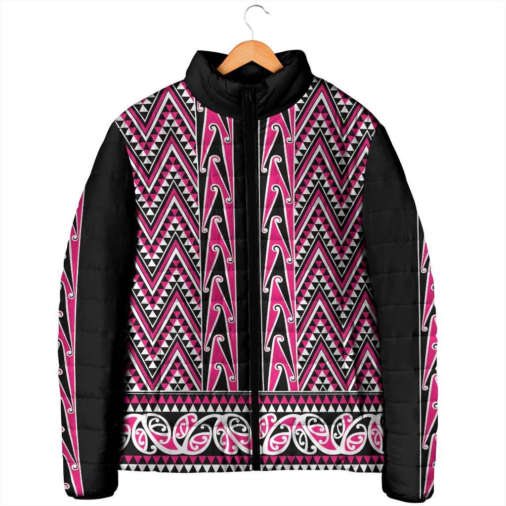 New Zealand Maori Niho Taniwha Padded Jacket Mawhero Mangopare and Puhoro Pattern LT9 - Polynesian Pride