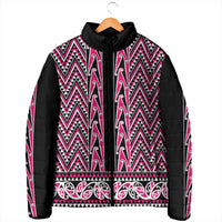 New Zealand Maori Niho Taniwha Padded Jacket Mawhero Mangopare and Puhoro Pattern LT9 - Polynesian Pride