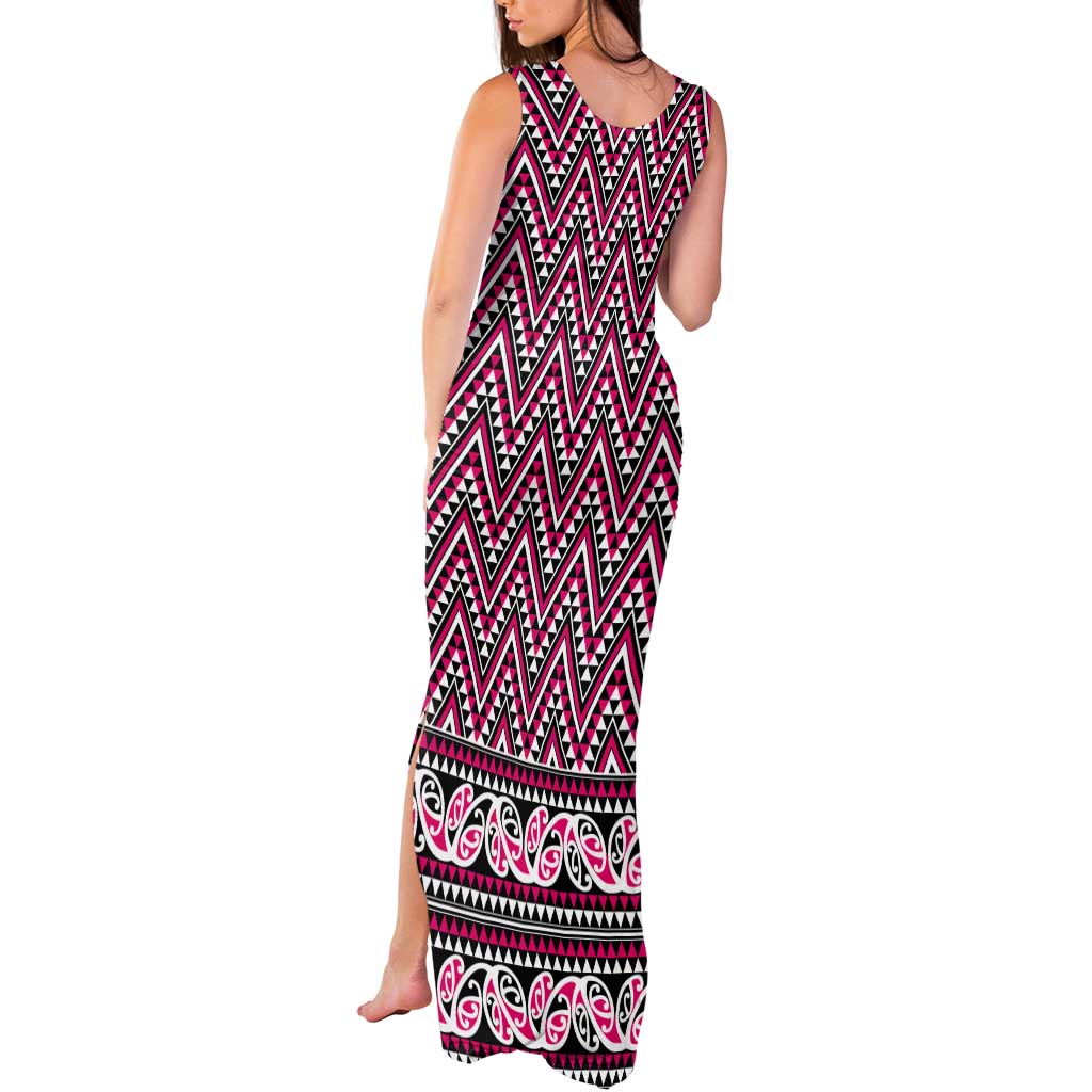 New Zealand Maori Niho Taniwha Tank Maxi Dress Mawhero Mangopare and Puhoro Pattern LT9 - Polynesian Pride