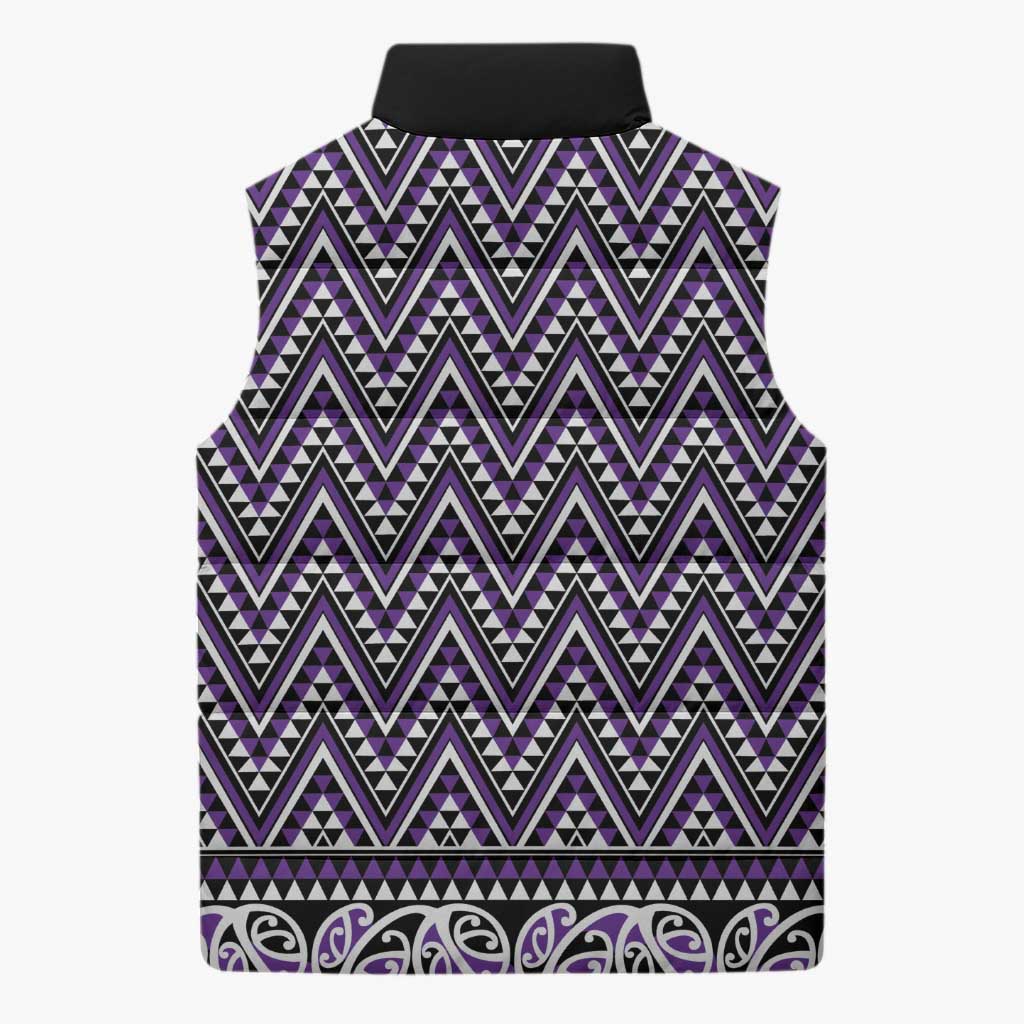 New Zealand Maori Niho Taniwha Sleeveless Puffer Jacket Waiporopo Mangopare and Puhoro Pattern LT9 - Polynesian Pride