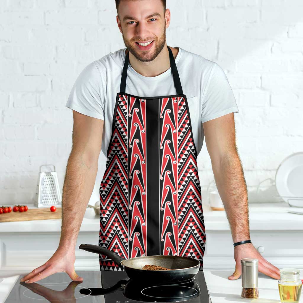 New Zealand Maori Niho Taniwha Apron Whero Mangopare and Puhoro Pattern LT9 - Polynesian Pride